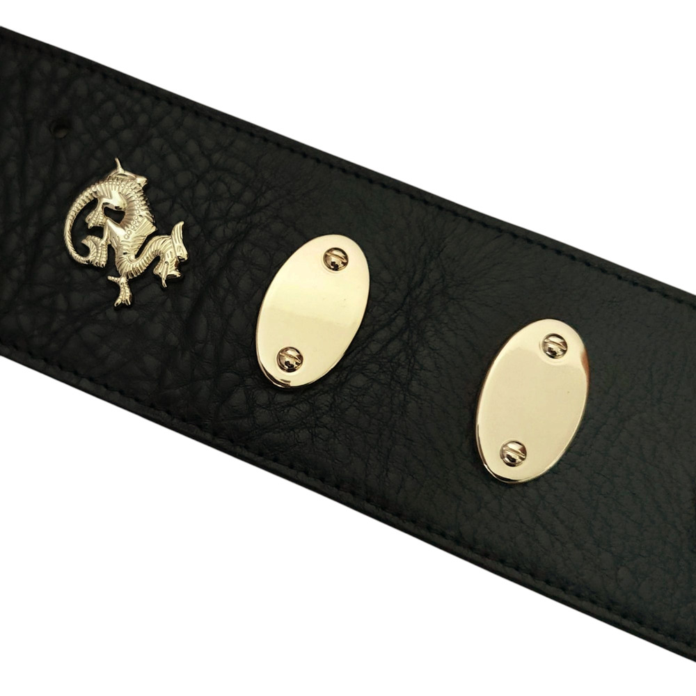 DYLAN LEX Romy black leather wide statement high waist medallion charm belt Sz S - Picture 6 of 11